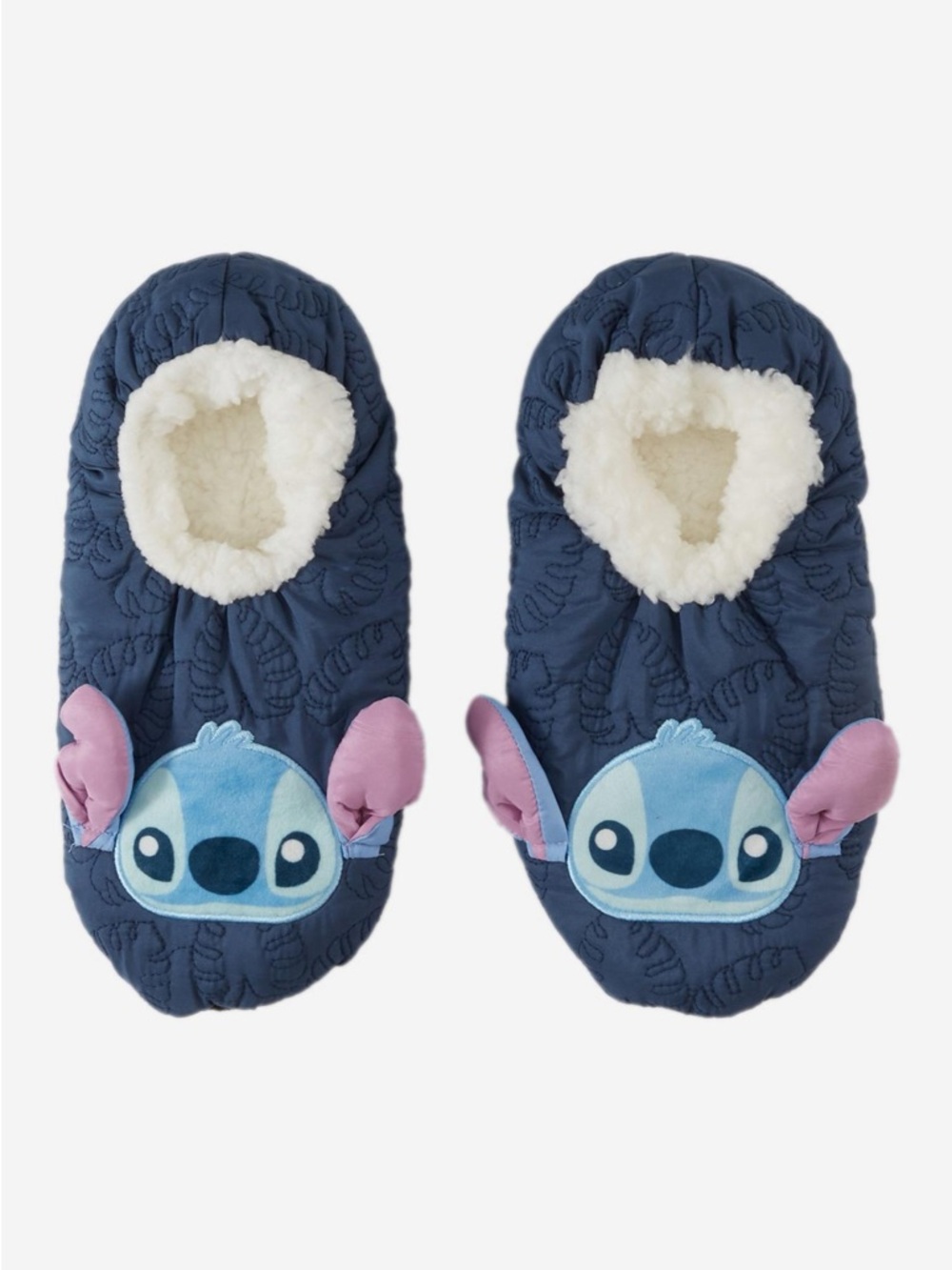 Disney Stitch Embroidered Cozy Slippers with Sherpa Lining